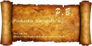 Poduska Barabás névjegykártya